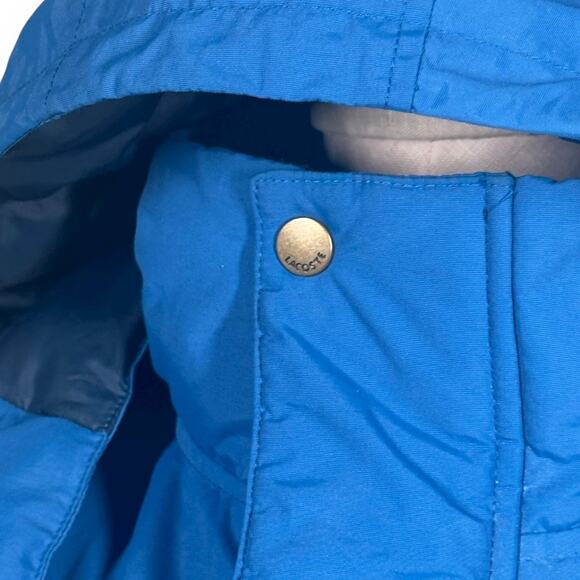 LACOSTE Blue Hooded Puffer Vest Insulated Down Feather Filled Gorpcore Warm Cozy - Picture 7 of 13